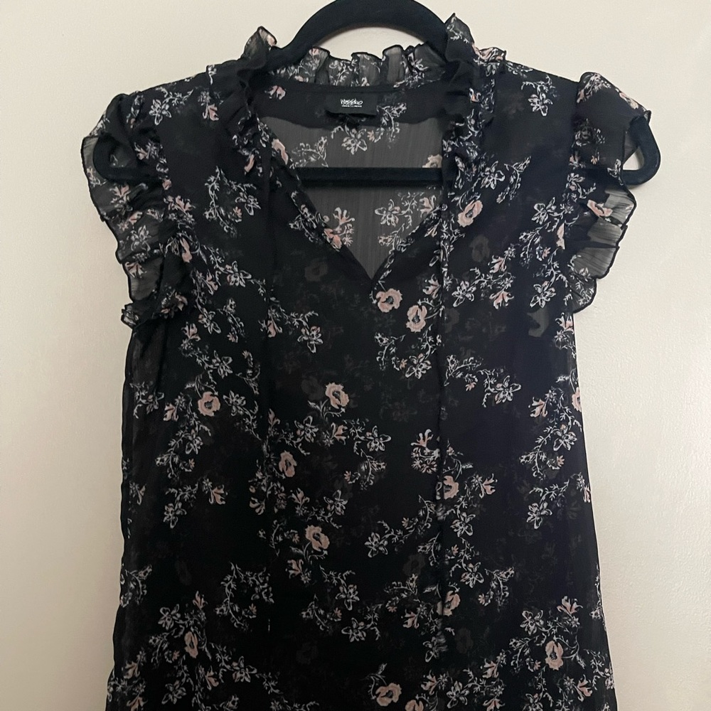 Sheer floral blouse